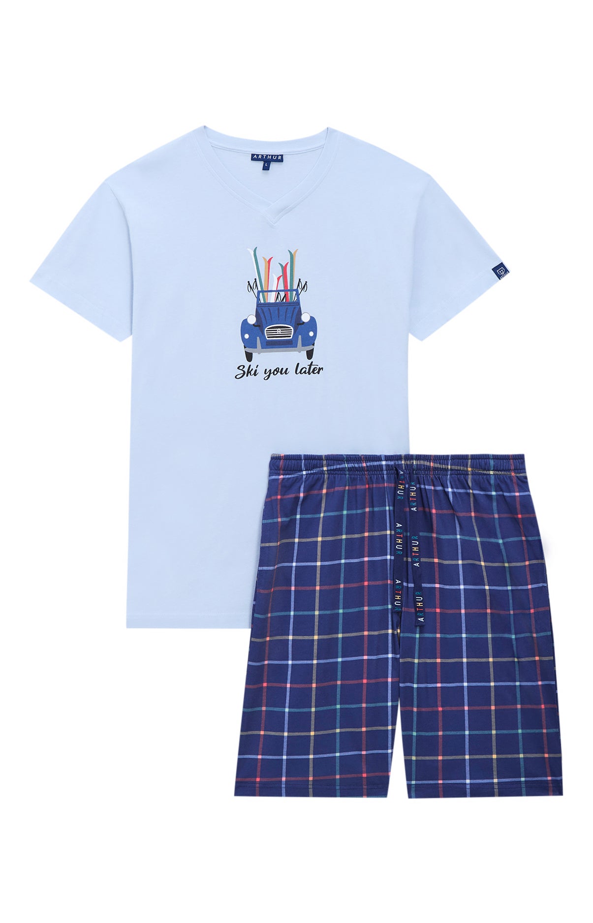 arthur-bob-pyjashort-ski-you-later-pyjama-marine-l image 3