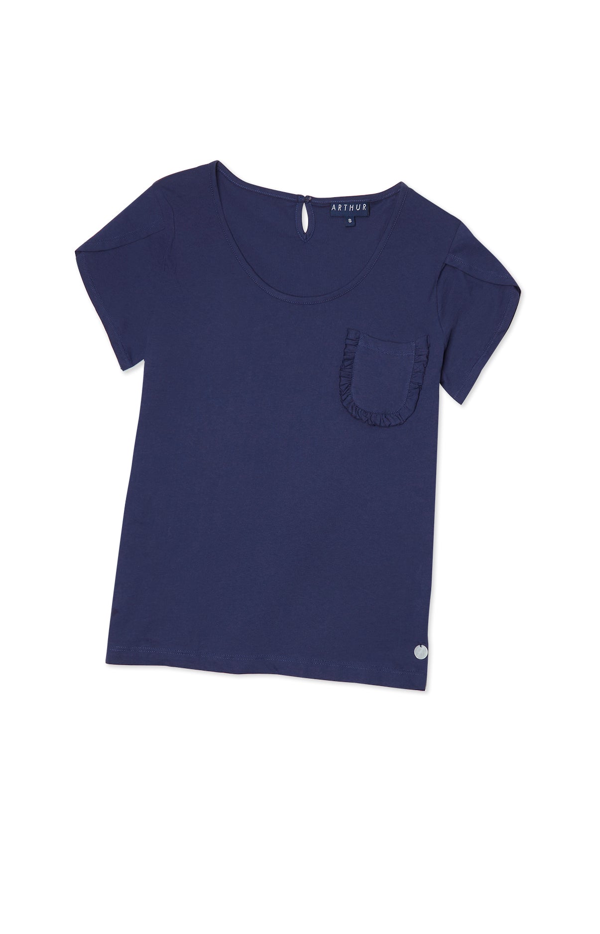 arthur-bob-tee-shirt-uni-coton-pima-bleu-marine image 4