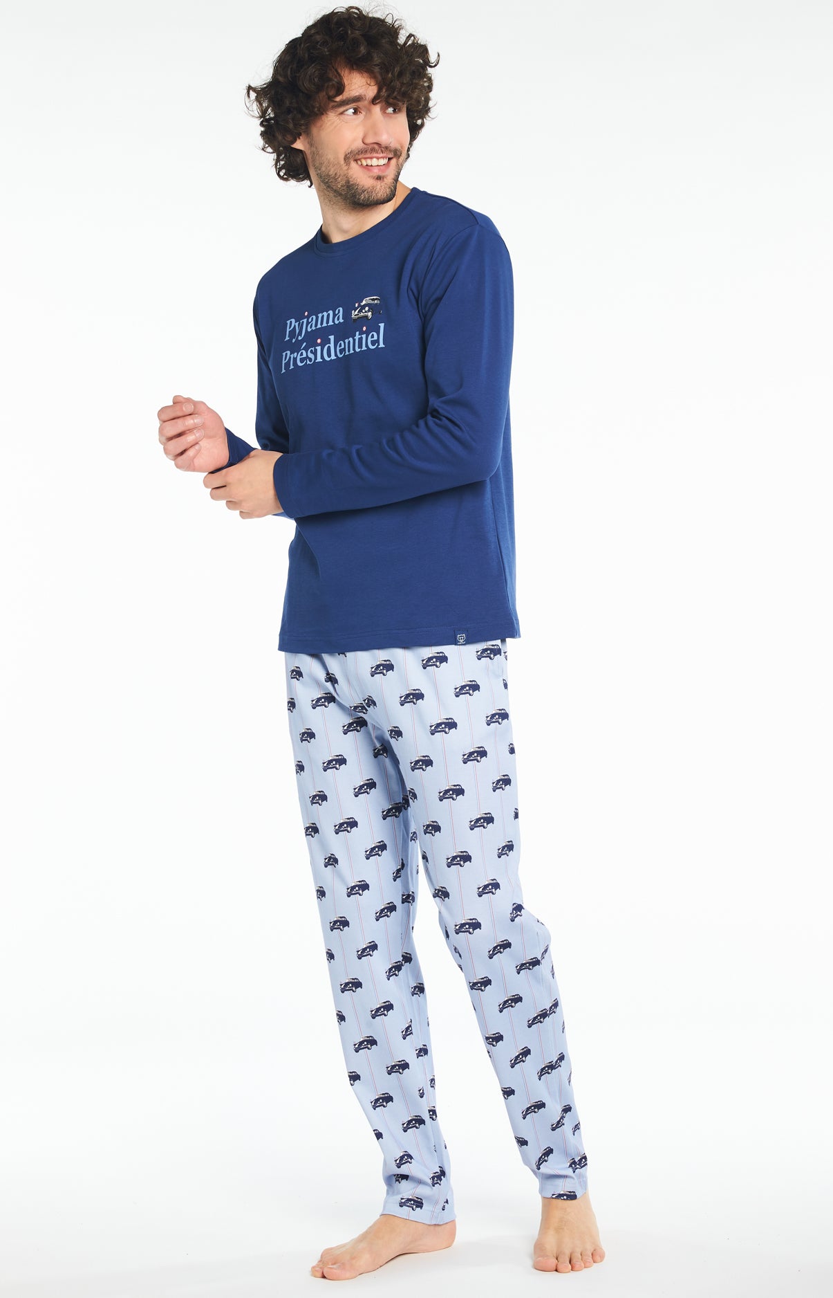 arthur-bob-pyjama-pr-sidentiel-homme-ciel-coton-bio-chaud image 1