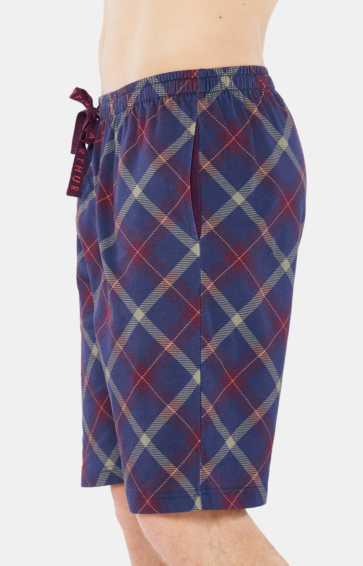 arthur-bob-tartan-folie-pyjashort-homme-marine-coton-bio image 5
