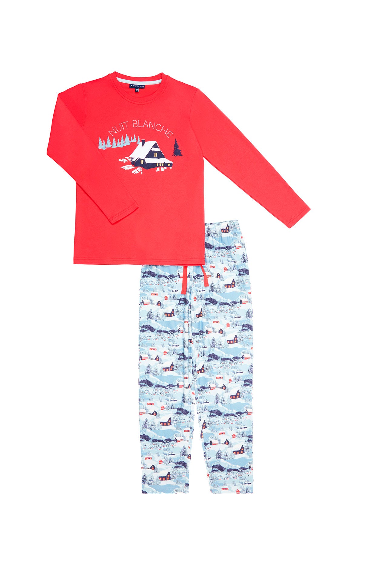 arthur-bob-pyjama-enfant-petits-chalets-bleu-coton-bio image 3