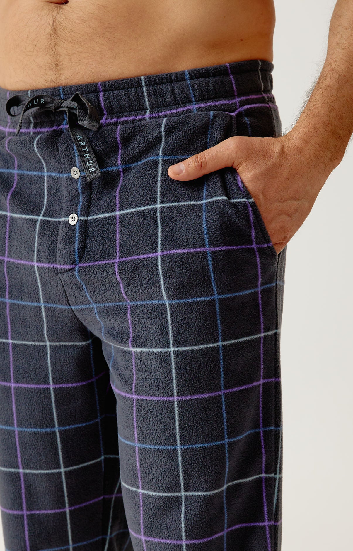 arthur-bob-carol-pyjama-polaire-homme-ebony-carreaux image 4