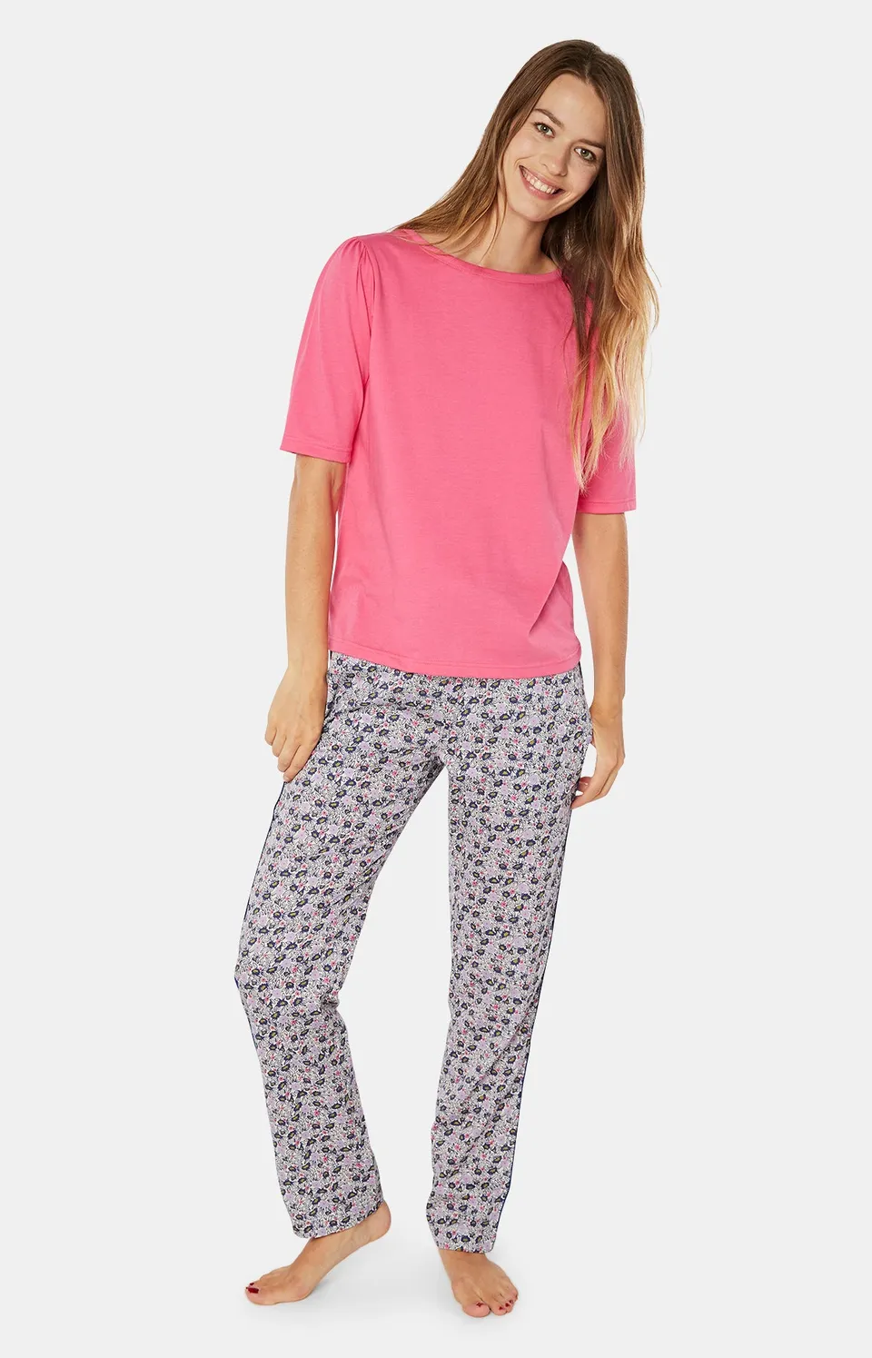 arthur-bob-fleur-pantalon-pyjama-femme-ivoire-coton image 1