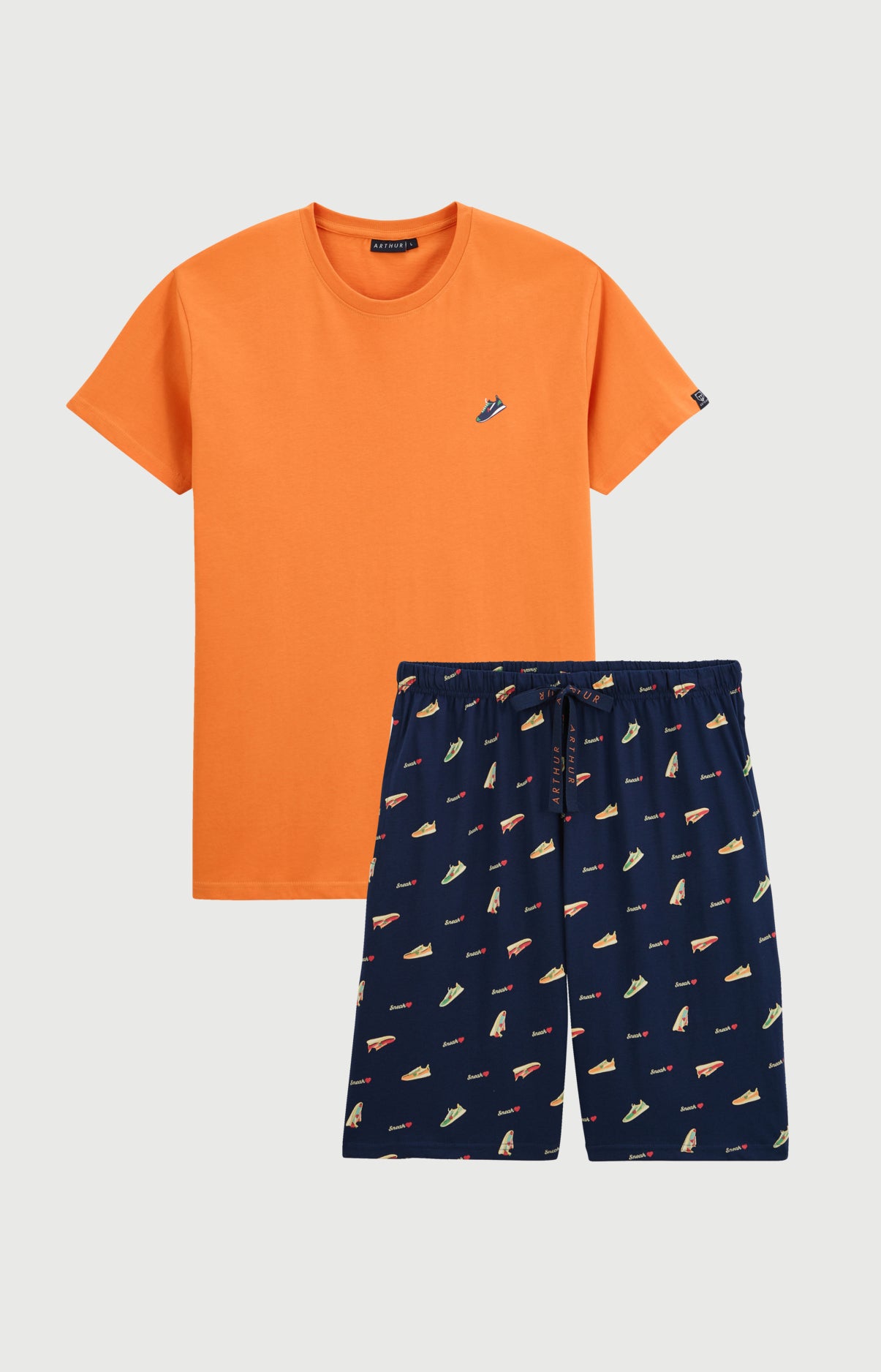 arthur-bob-baskets-pyjashort-homme-marine-jersey-coton-bio image 3