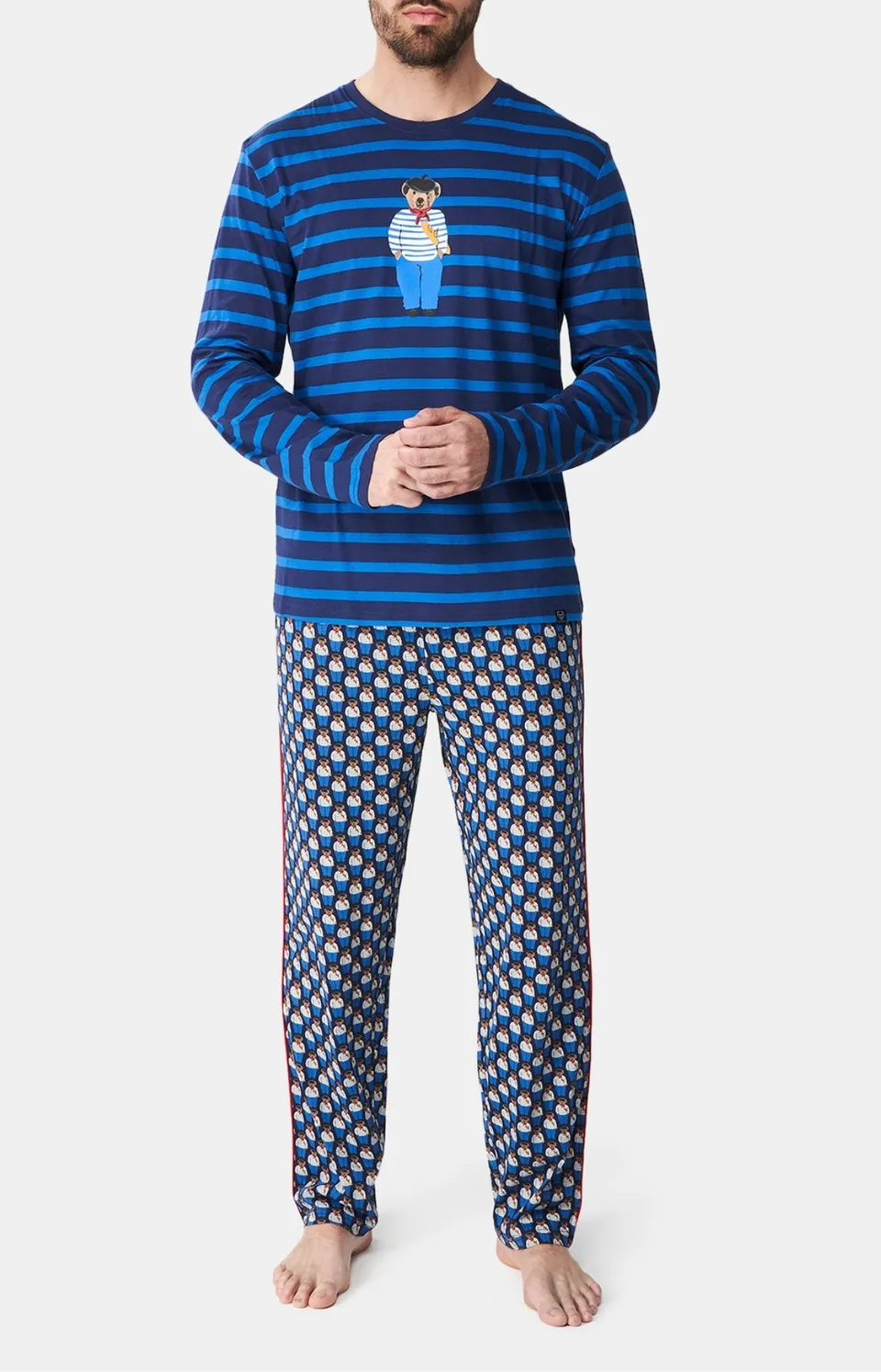 arthur-bob-teddy-in-paris-pyjama-homme-marine-bio image 1