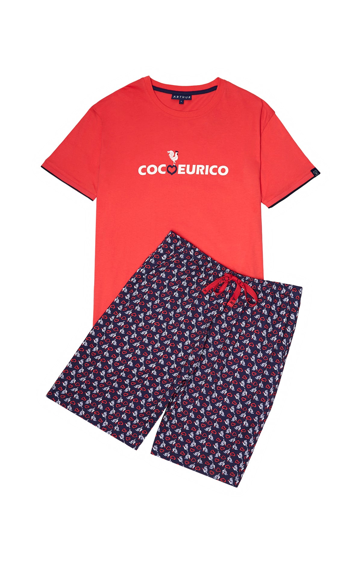 arthur-bob-cocoeurico-pyjashort-marine-coton-bio image 3