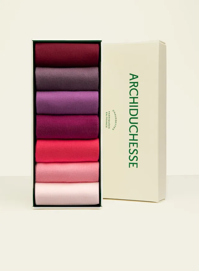 archiduchesse-fantaisie-semainier-rose-bonbon-7-chaussettes-coton image 1