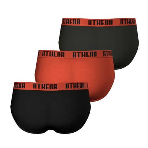 athena-ecopack-lot-3-slips-homme-coton-noir-rouge-anthracite image 8