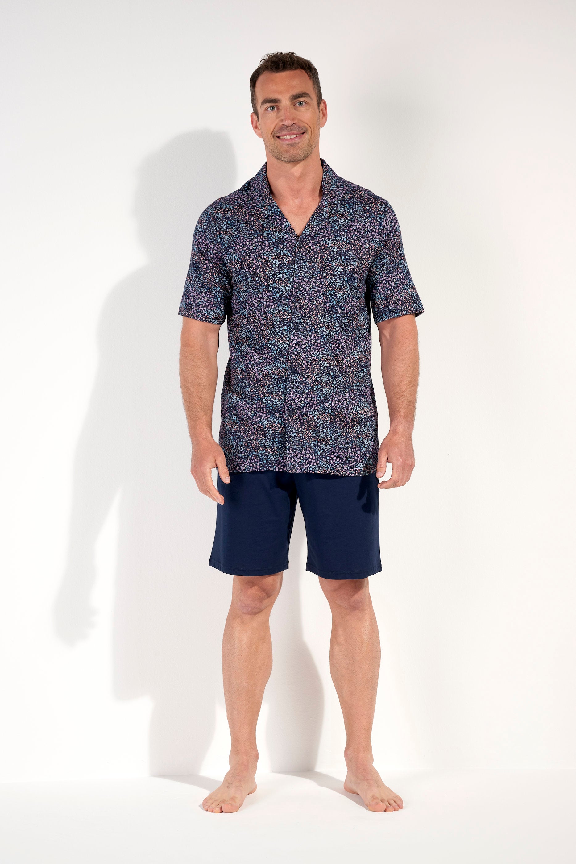 hom-vineyard-pyjama-court-homme-bleu-marine-coton-liberty image 4