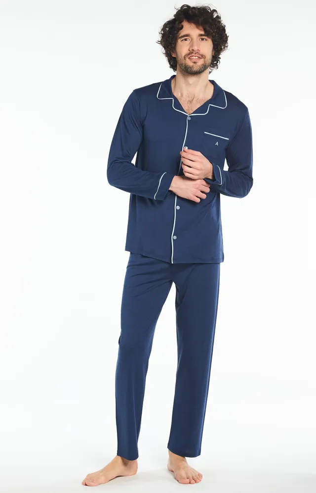 arthur-bob-pyjama-lyocell-marine-pyjama-homme-chaud image 1