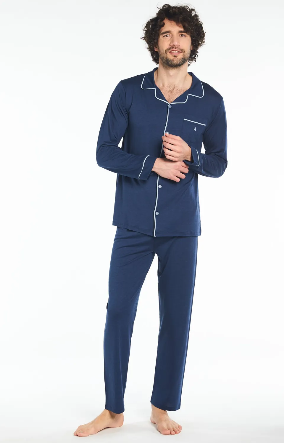 arthur-bob-pyjama-lyocell-marine-pyjama-homme-chaud image 1