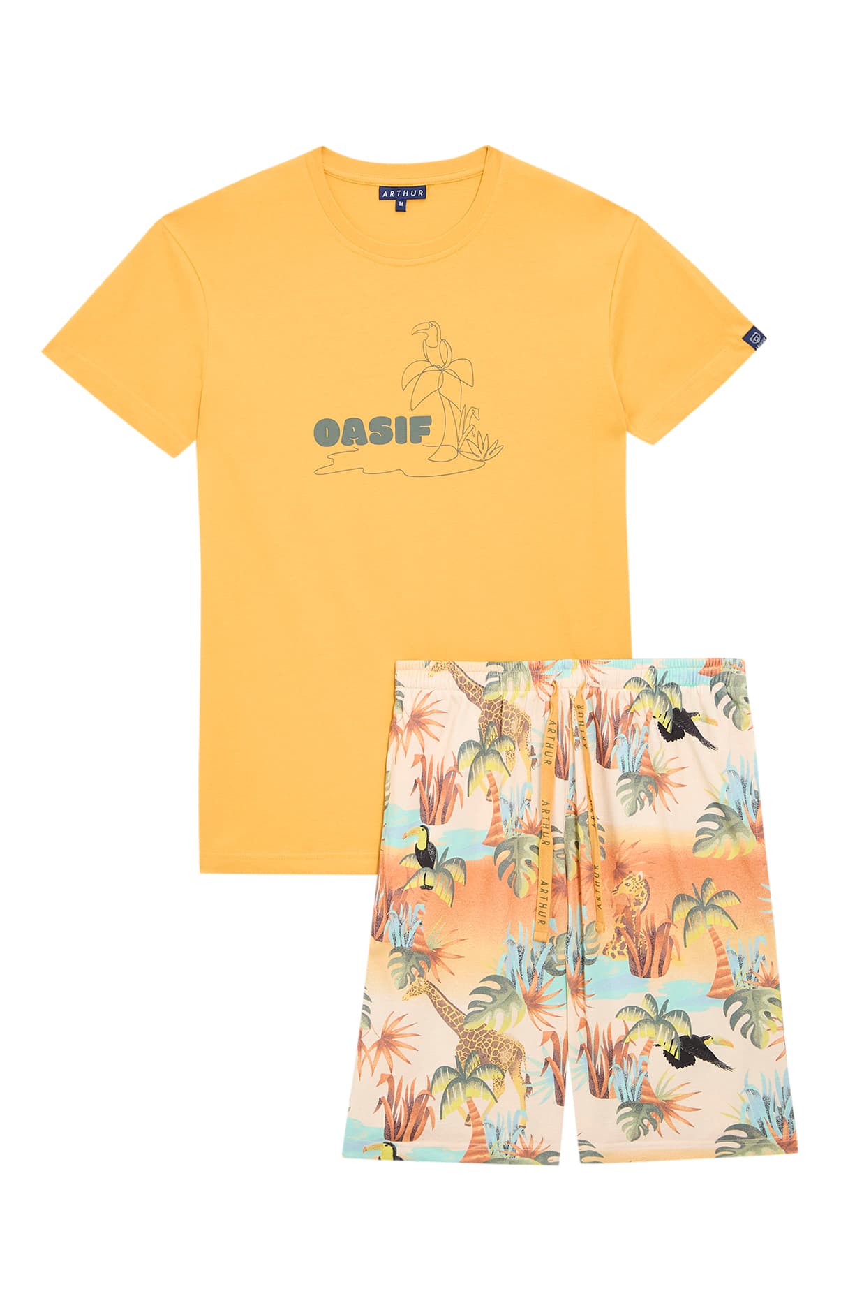 arthur-bob-oasif-pyjashort-homme-multicolore-coton-bio image 3