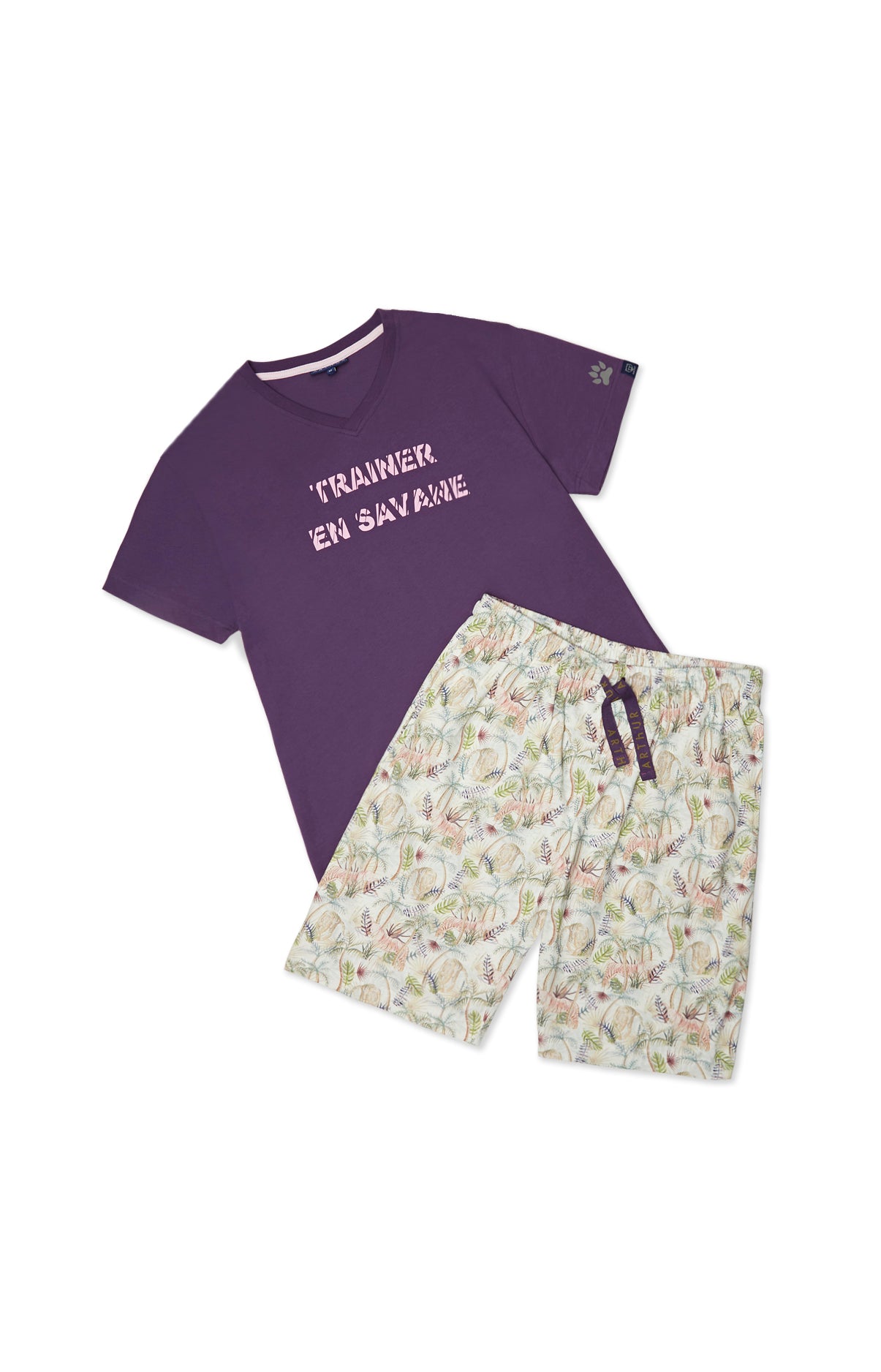 arthur-bob-pyjashort-savane-coton-multicolore image 3