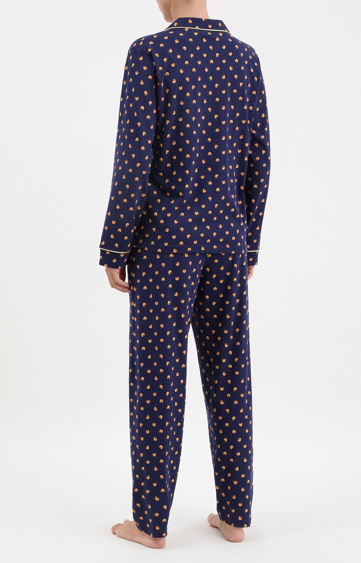 arthur-bob-croissant-pyjama-boutonn-femme-marine-coton image 3