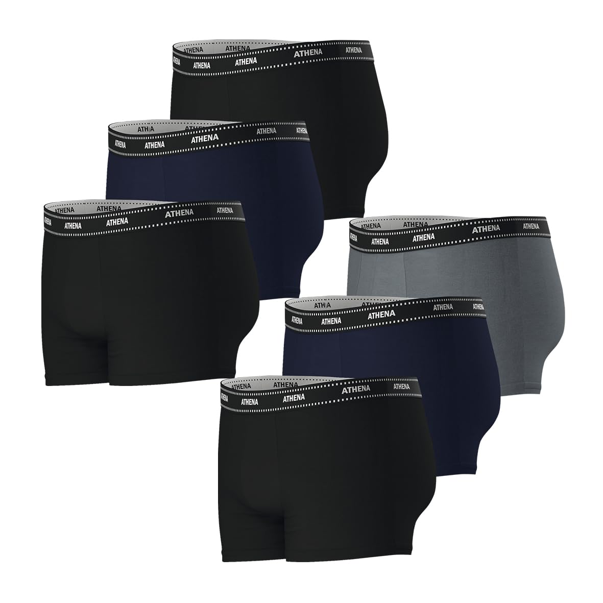 athena-easy-essentiel-lot-6-boxers-homme-m-coton-stretch image 2