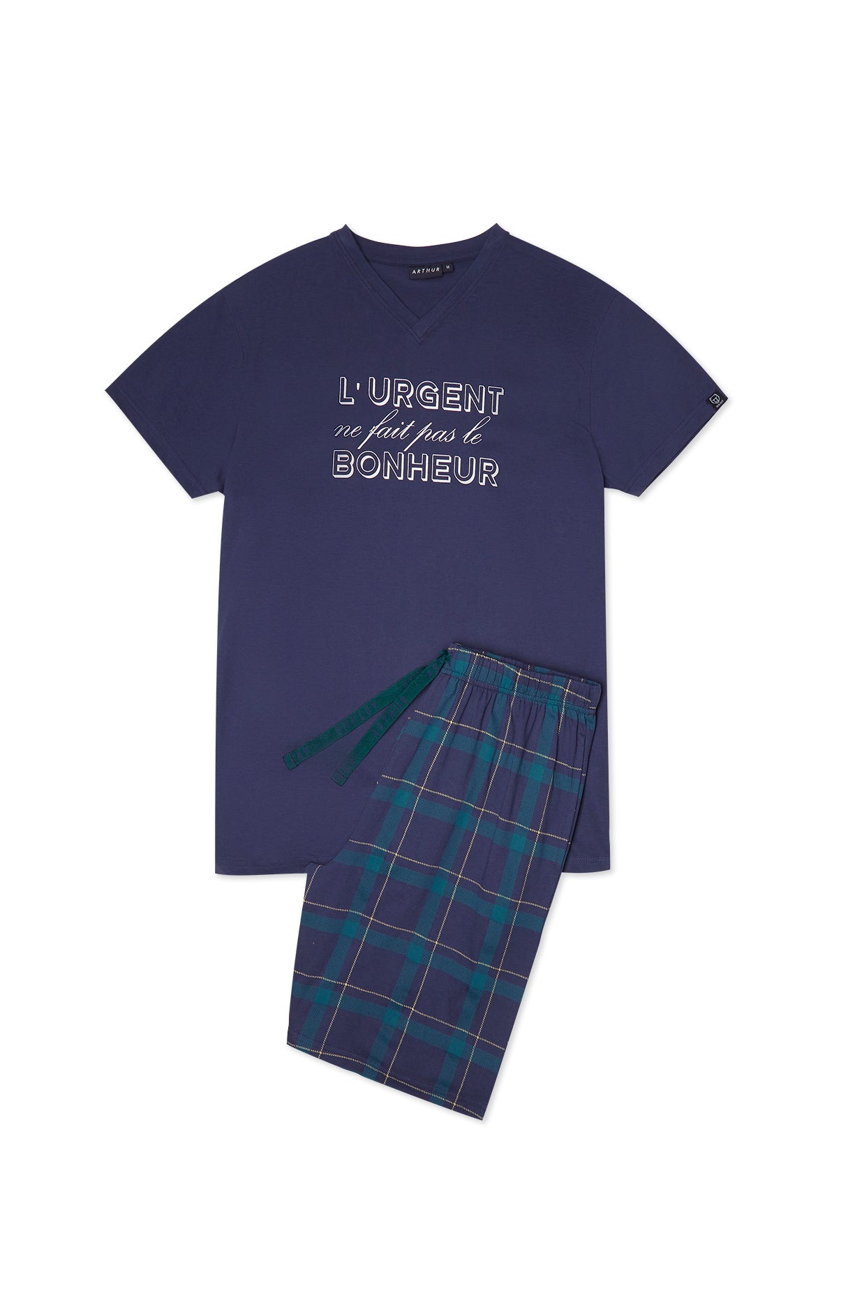 arthur-bob-urgent-pyjashort-homme-marine-coton-bio image 3