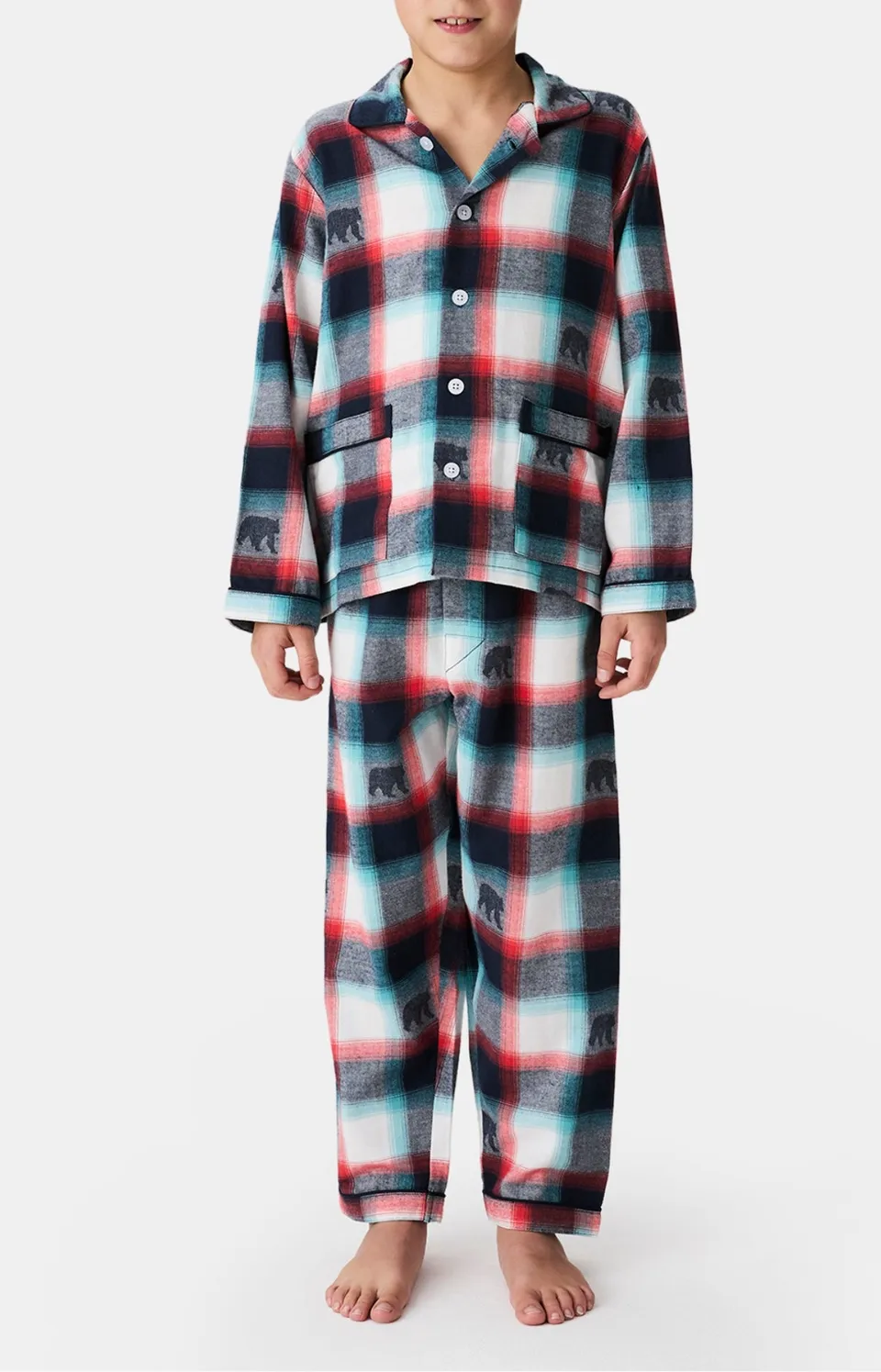 arthur-bob-pyjama-bouton-enfant-ours-bear-flanelle image 1