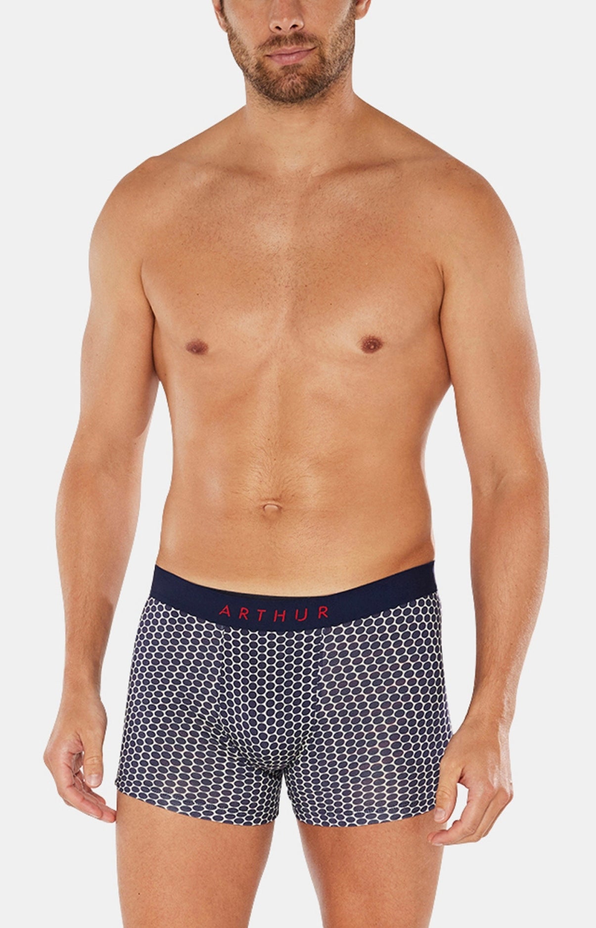 arthur-bob-pois-boxer-homme-marine-coton-bio image 1