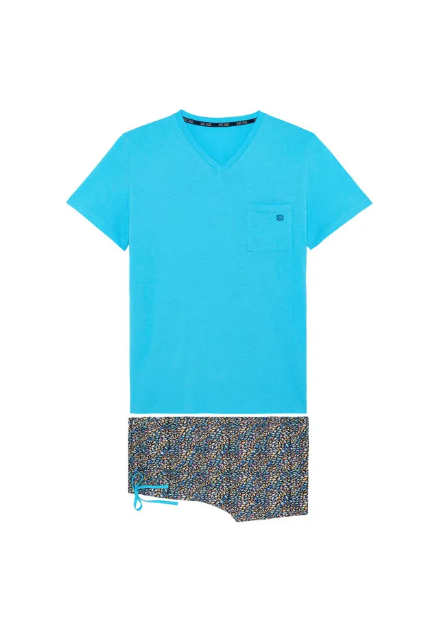 hom-buddy-pyjama-short-multico-print-coton image 1