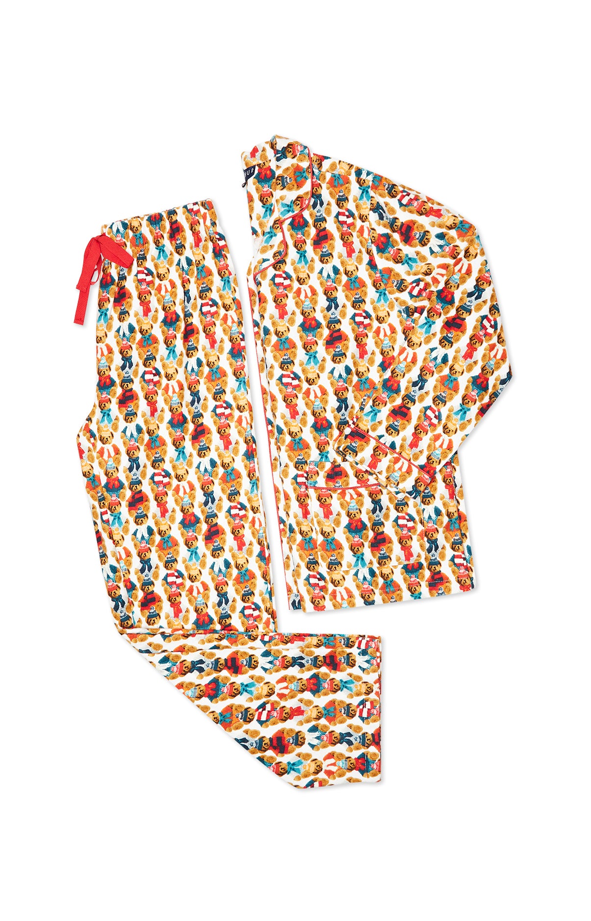 arthur-bob-teddy-marron-pyjama-long-femme-neige-coton image 3