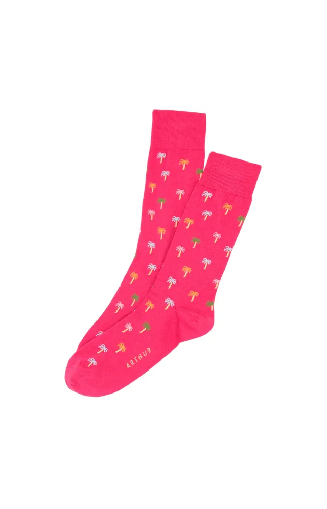 arthur-bob-palmier-rose-chaussettes-rose-coton-bio-40-46 image 1