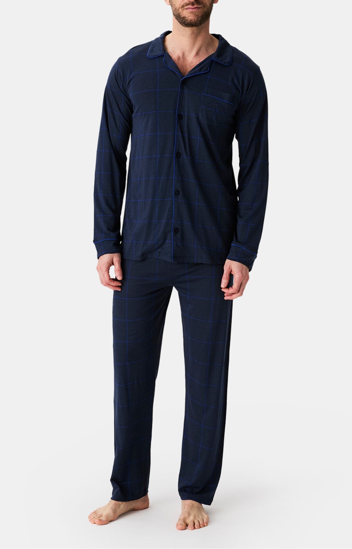 arthur-bob-windsor-pyjama-long-lyocell-marine image 1