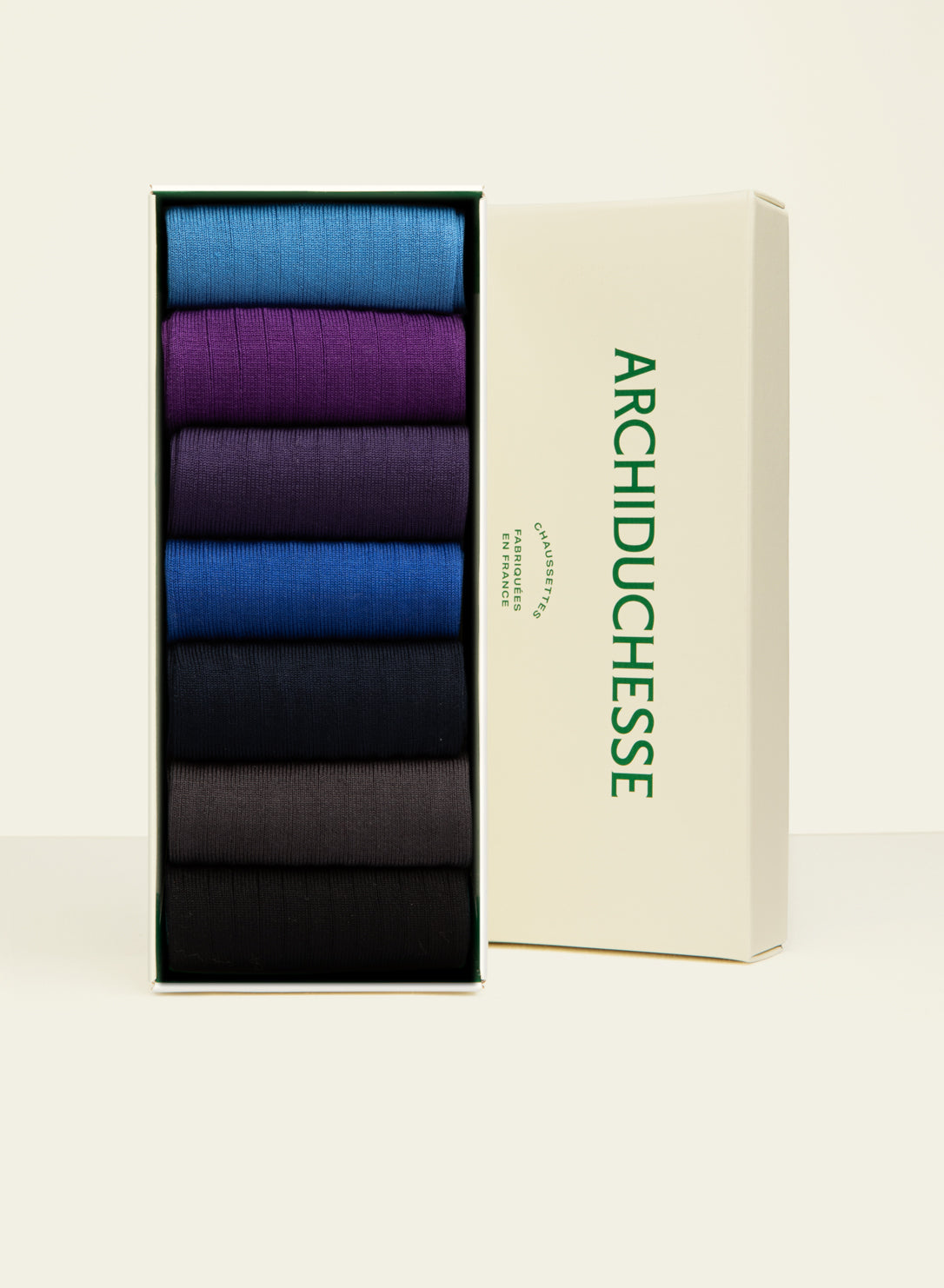 archiduchesse-de-luxe-semainier-ciel-bleu-chaussettes-coton-x7 image 1