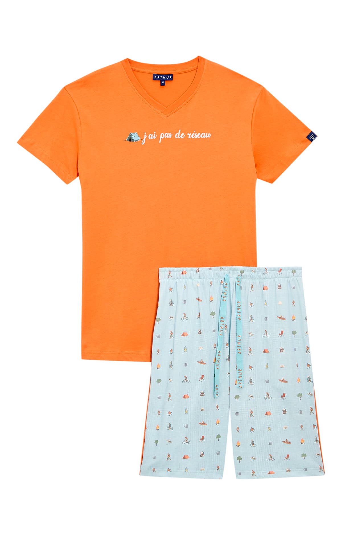 arthur-bob-camping-pyjashort-celadon-coton-bio image 3