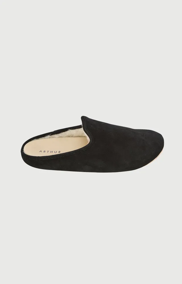arthur-bob-r-glisse-mules-noir-cuir-laine image 1