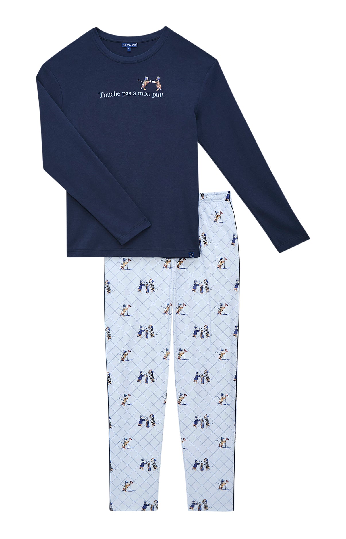 arthur-bob-pyjama-touche-pas-mon-putt-homme-bleu image 3