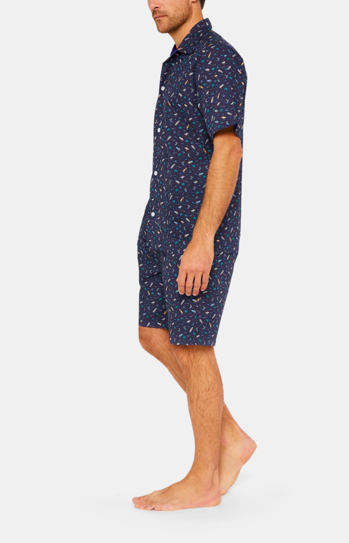 arthur-bob-pyjama-court-boutonn-coton-bio-marine-california image 2