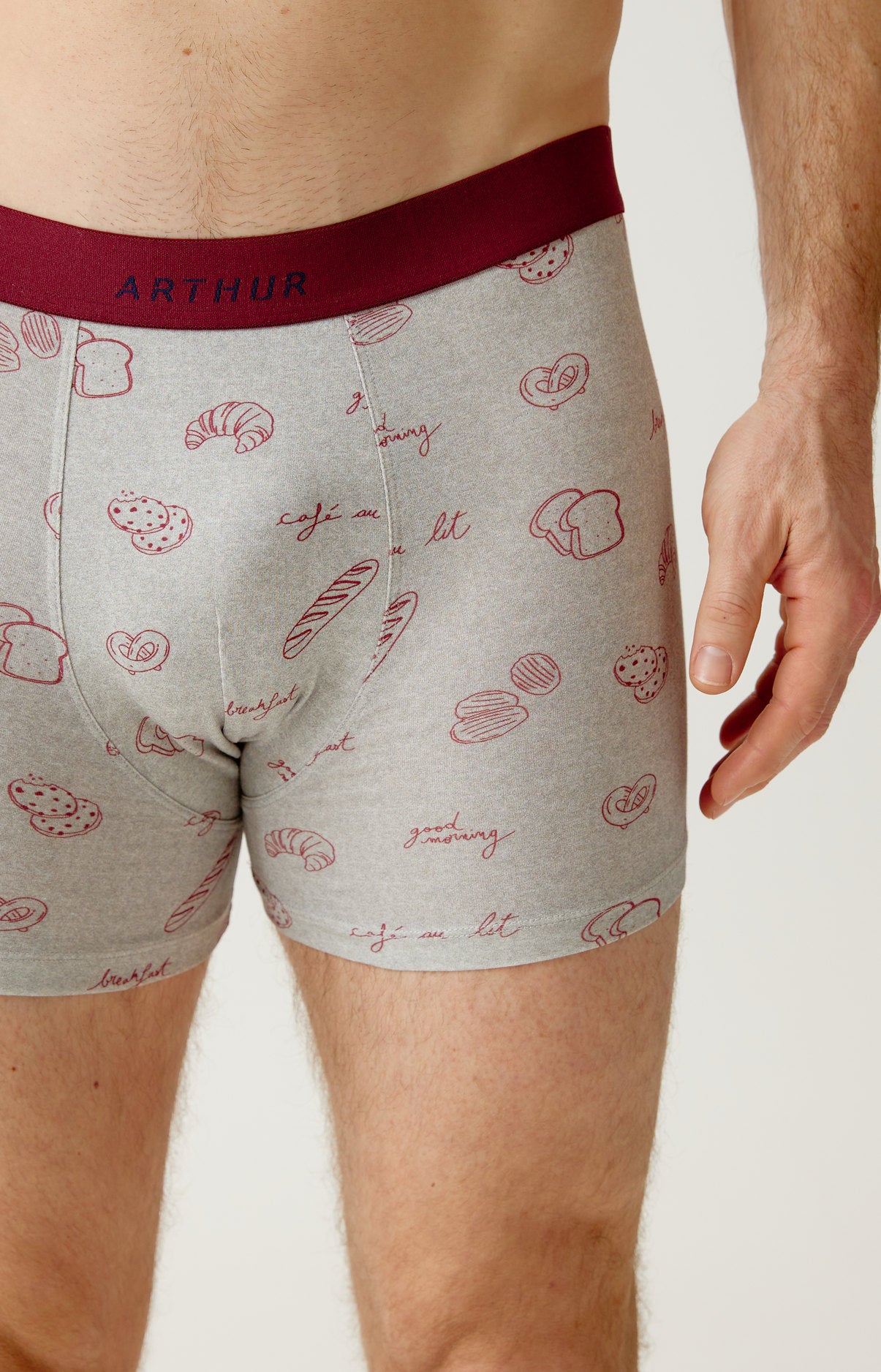 arthur-bob-boxer-p-tit-dej-au-lit-coton-bio-gris-homme image 1