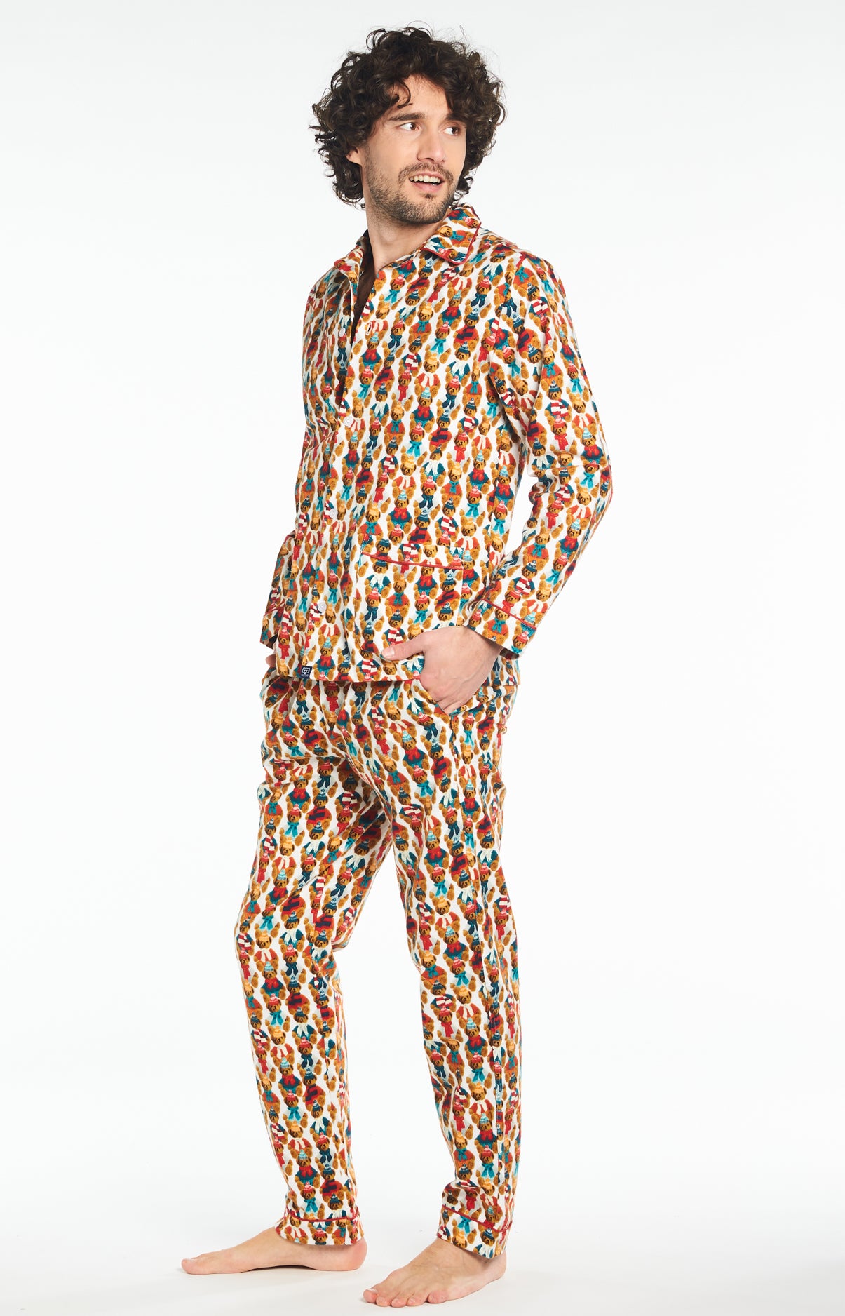 arthur-bob-pyjama-long-pilou-teddy-neige image 2