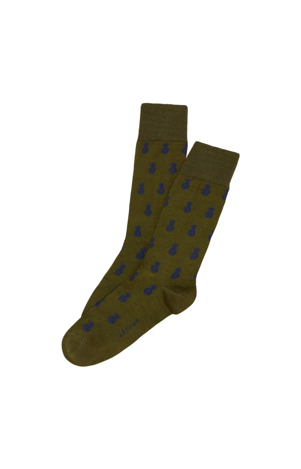 arthur-bob-ananas-kaki-chaussettes-fil-d-cosse-coton image 1