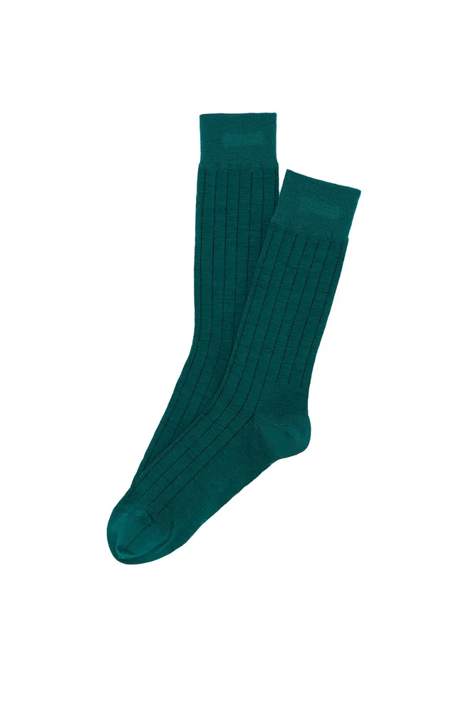 arthur-bob-chaussettes-laine-et-coton-green-40-46-mi-hautes image 1