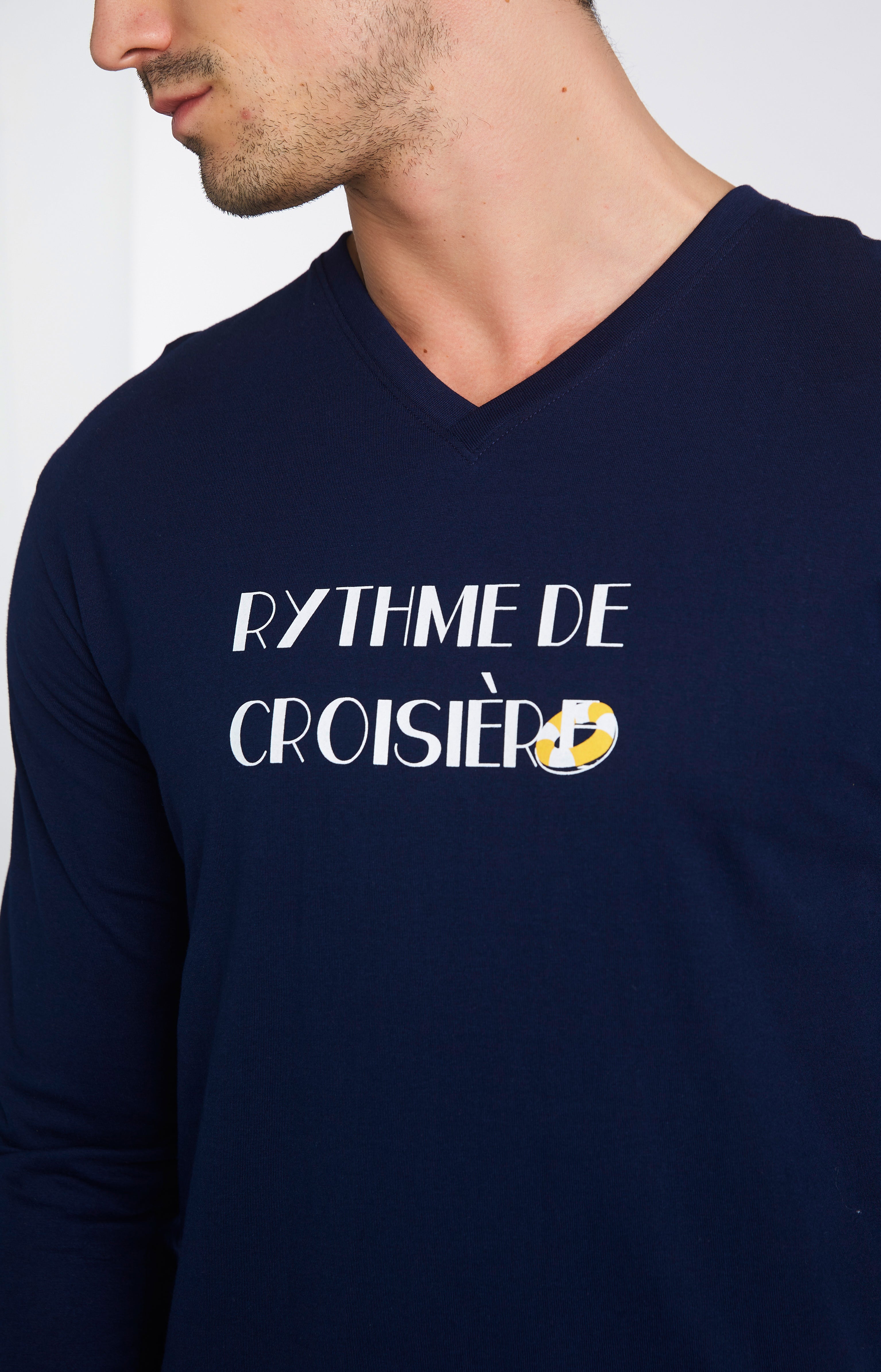 arthur-bob-bou-e-pyjama-long-coton-bio-marine image 2