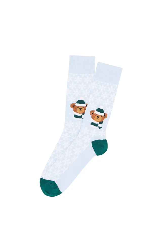 arthur-bob-chaussettes-teddy-ciel-40-46-coton-bio image 1