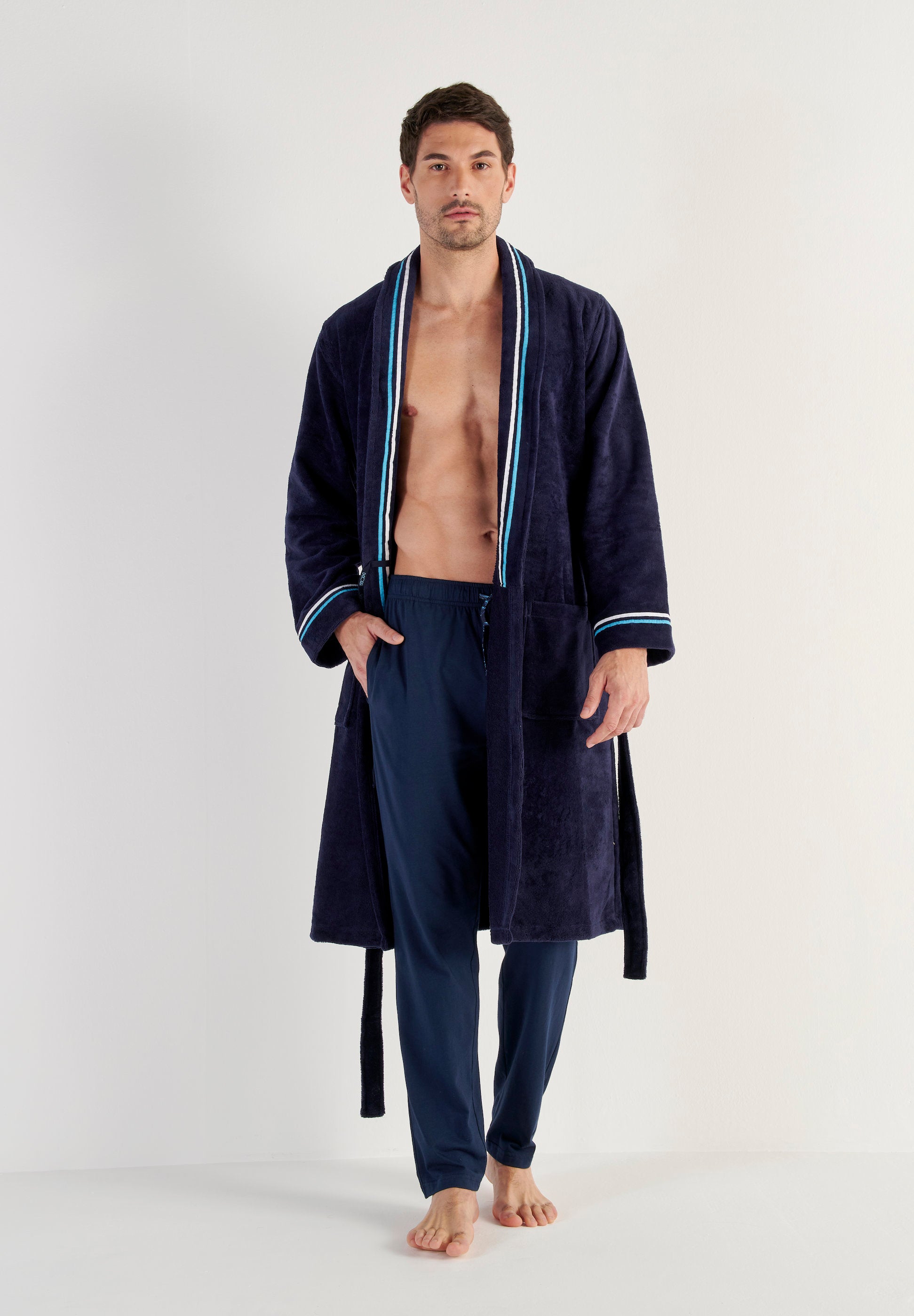 hom-transat-402443-4000ra-peignoir-bleu-marine-coton image 5