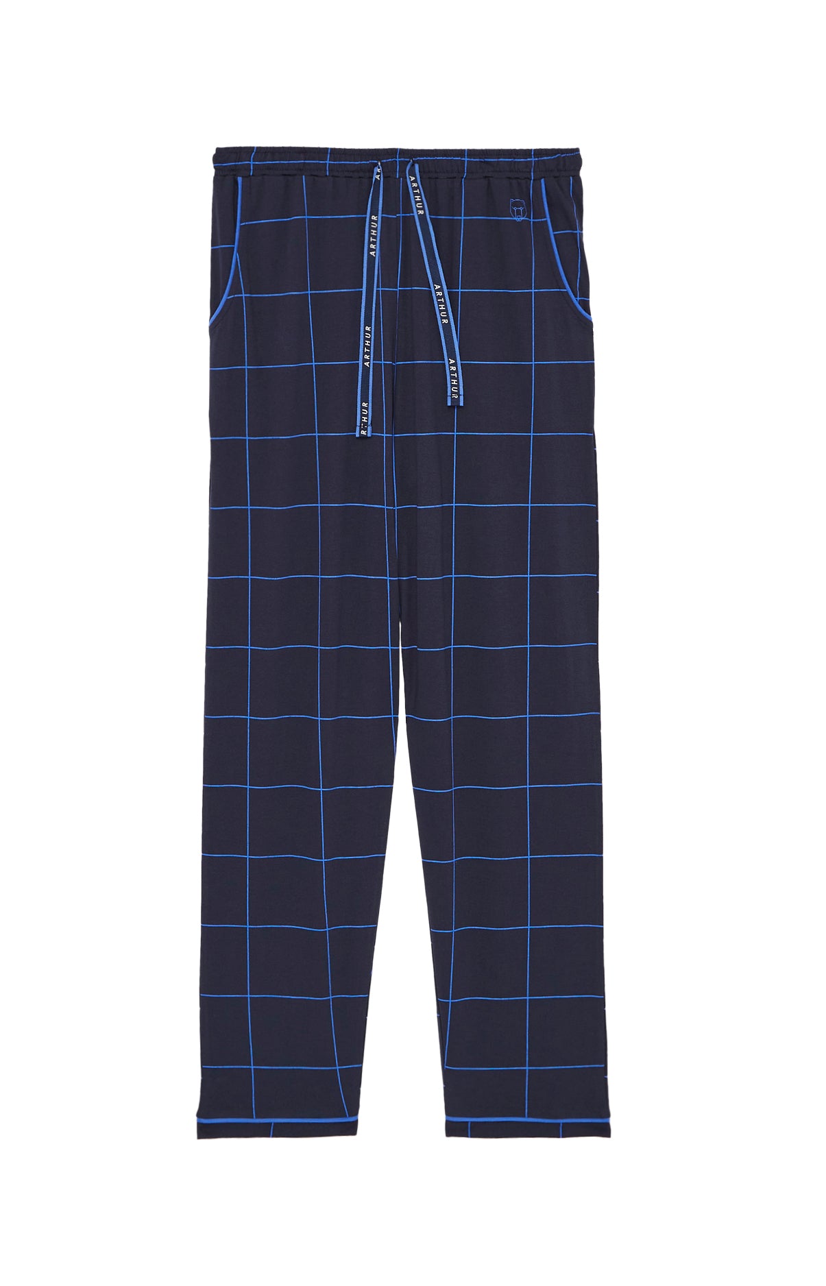 arthur-bob-pantalon-pyjama-carreaux-marine-coton-bio image 3