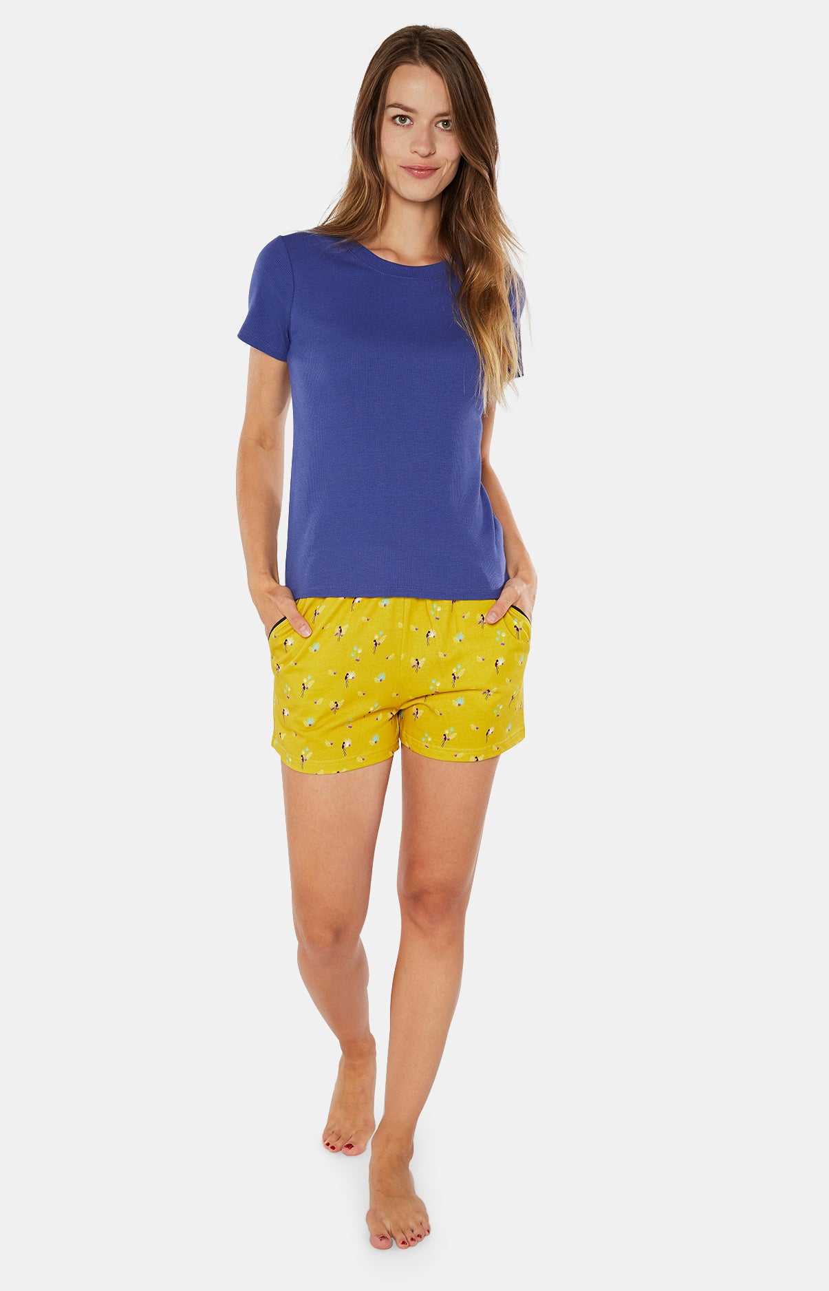 arthur-birdie-short-femme-anis-jersey-coton-bio-2-poches image 2