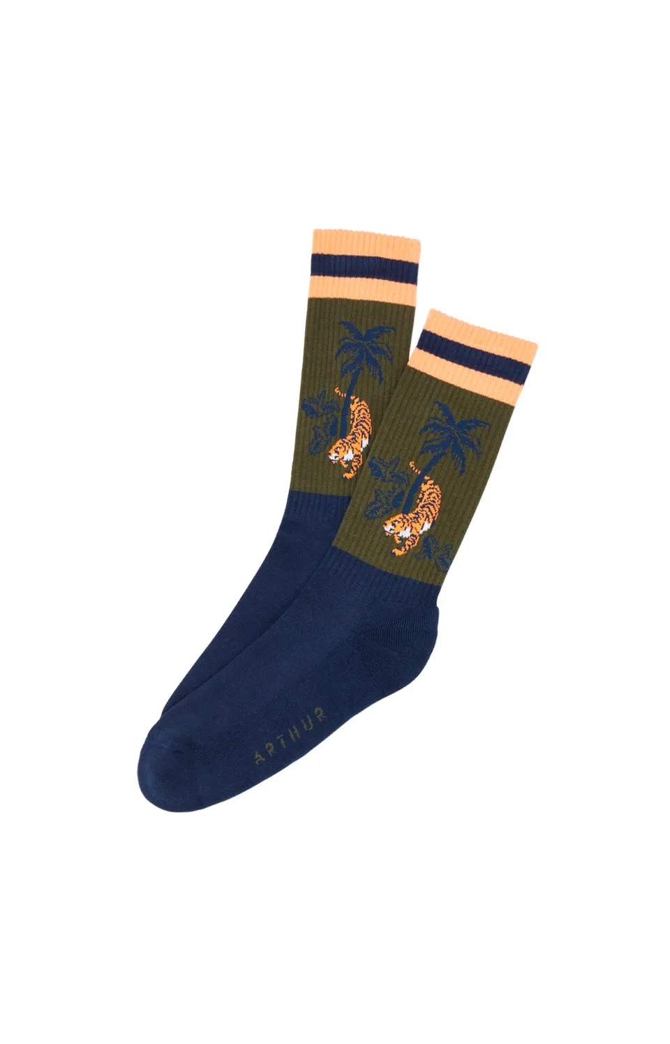 arthur-bob-chaussettes-tennis-fauve-qui-peut-kaki image 1
