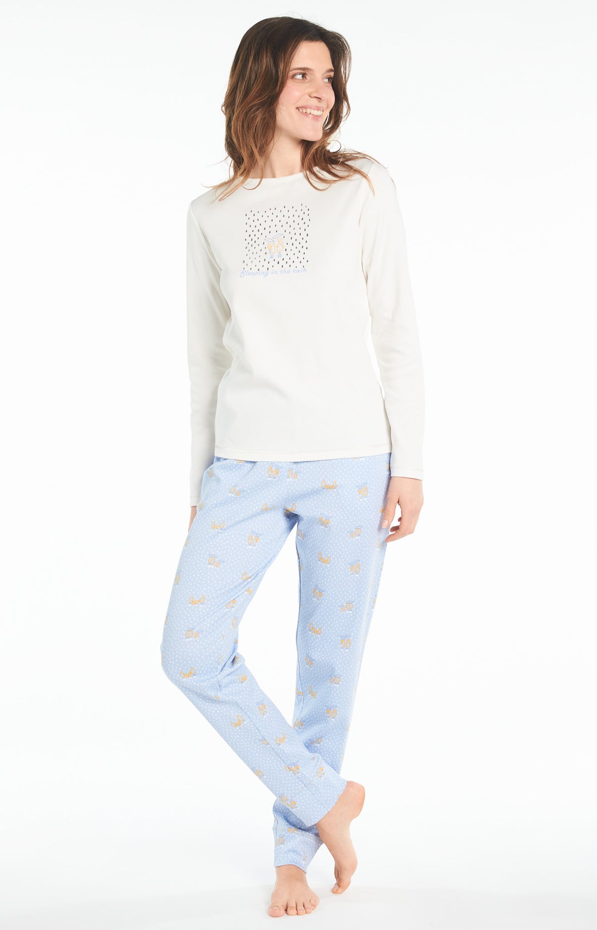 arthur-bob-rain-pyjama-long-femme-coton-bio-ciel image 4
