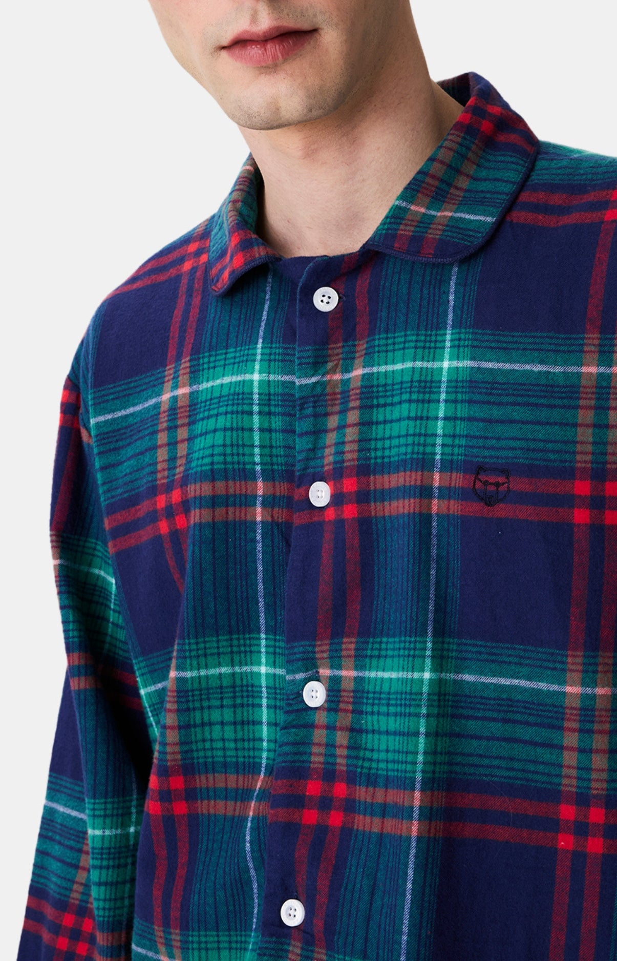 arthur-bob-thomas-pyjama-flanelle-homme-marine-pilou image 2