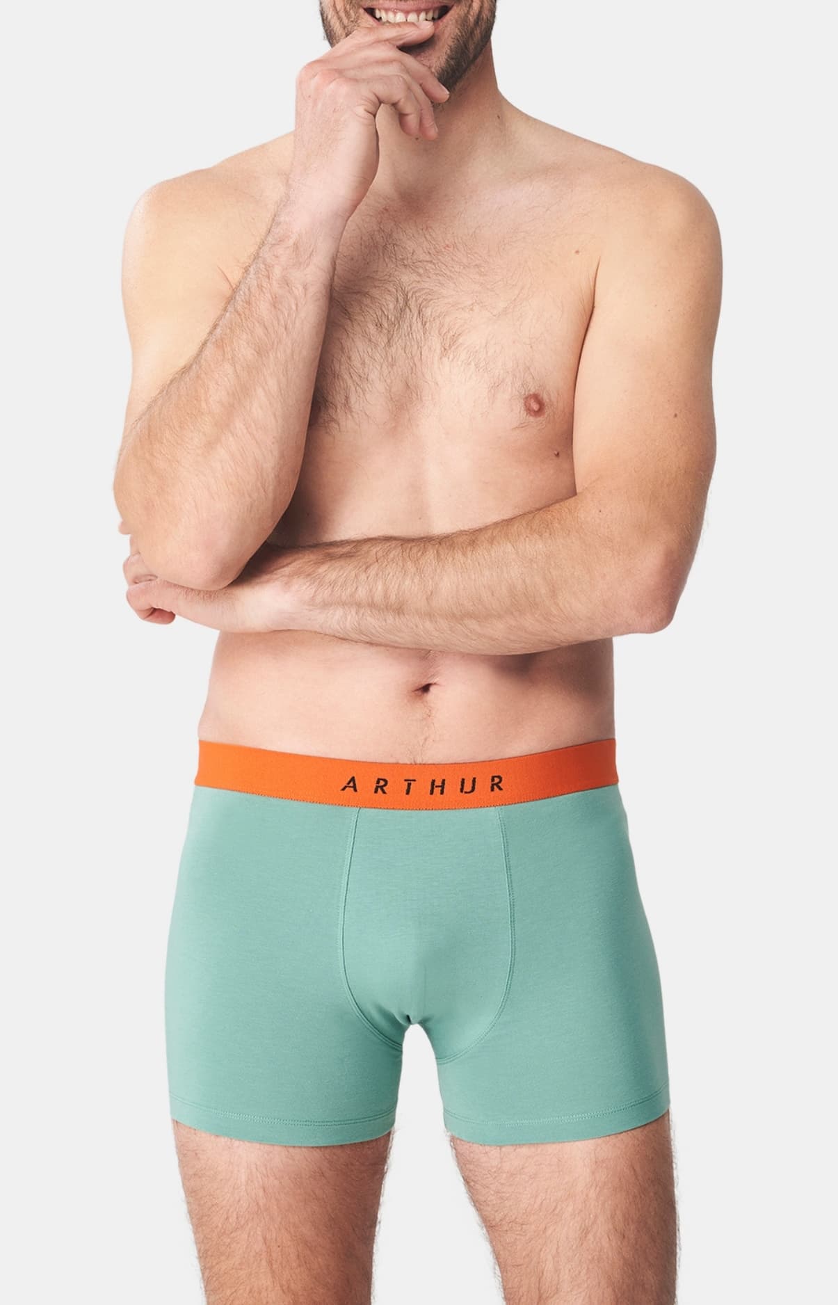arthur-bob-vert-boxer-homme-coton-bio-uni image 2