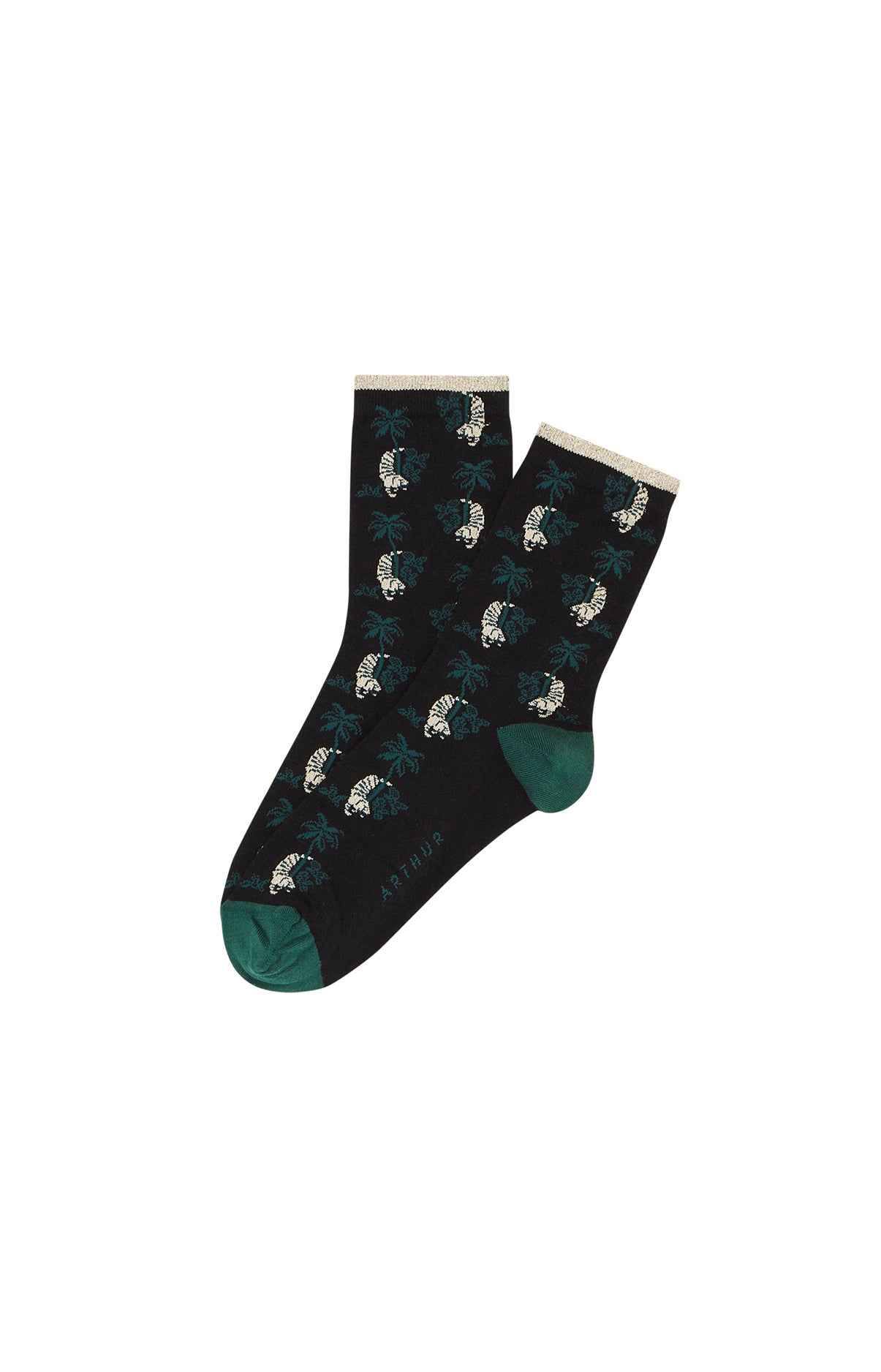 arthur-bob-chaussettes-tigre-noir-coton-femme image 1