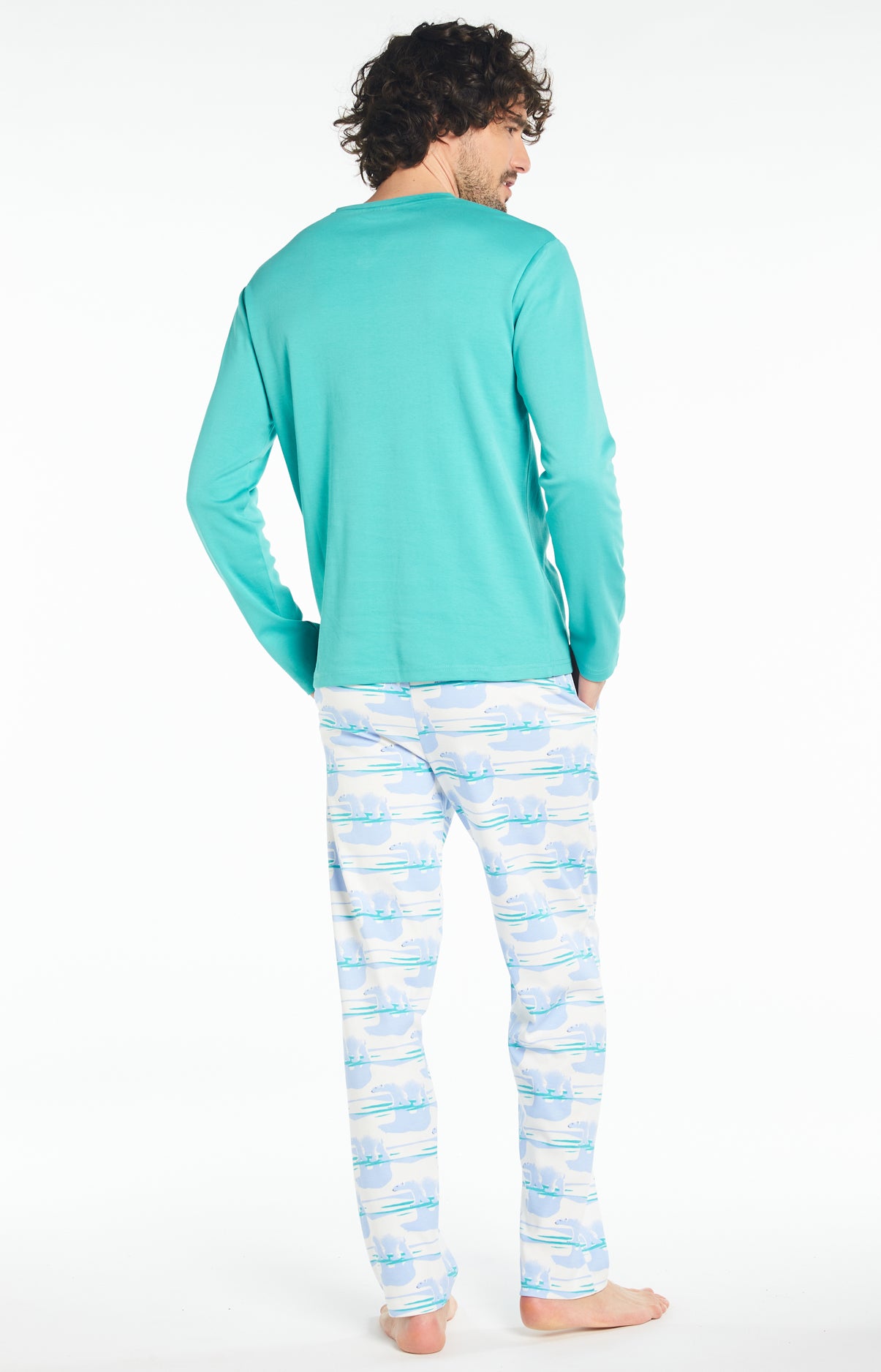 arthur-bob-folie-d-ours-pyjama-homme-bleu-coton-bio-chaud image 4