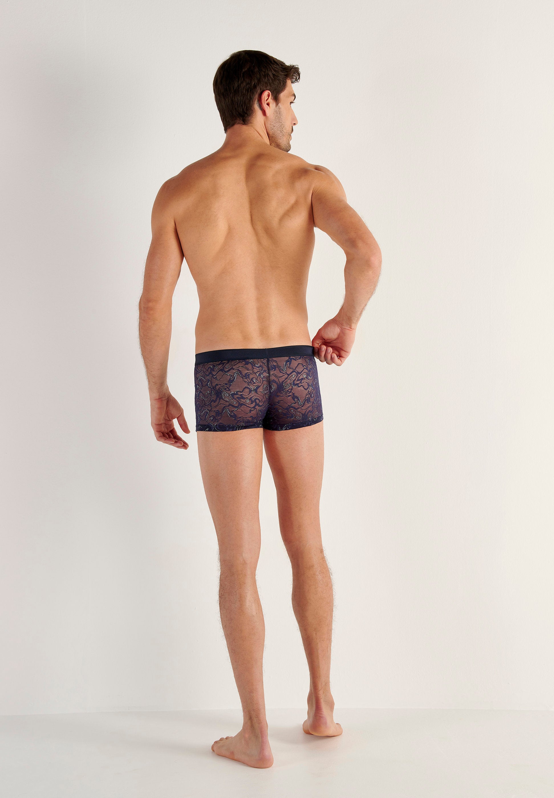 hom-temptation-purple-boxer-navy-dentelle image 6