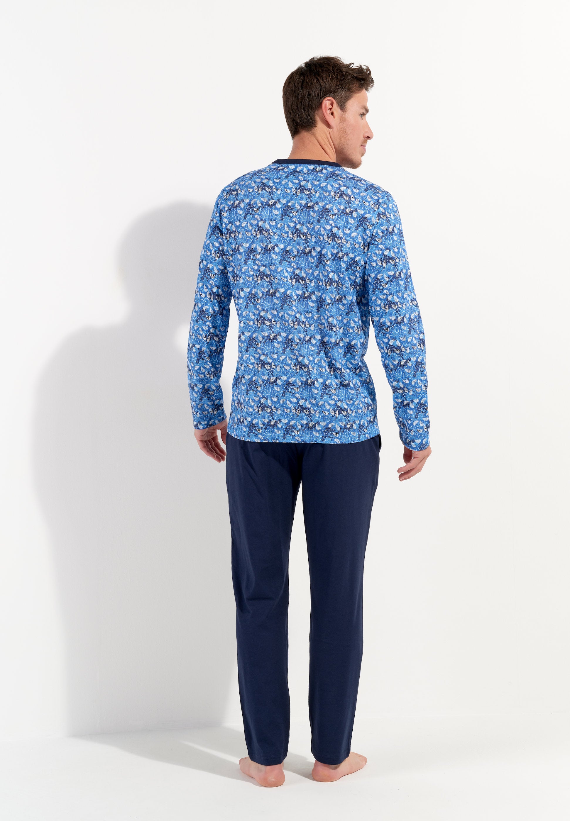 hom-vibe-pyjama-homme-long-bleu-coton-manche-longue-taille-m image 4