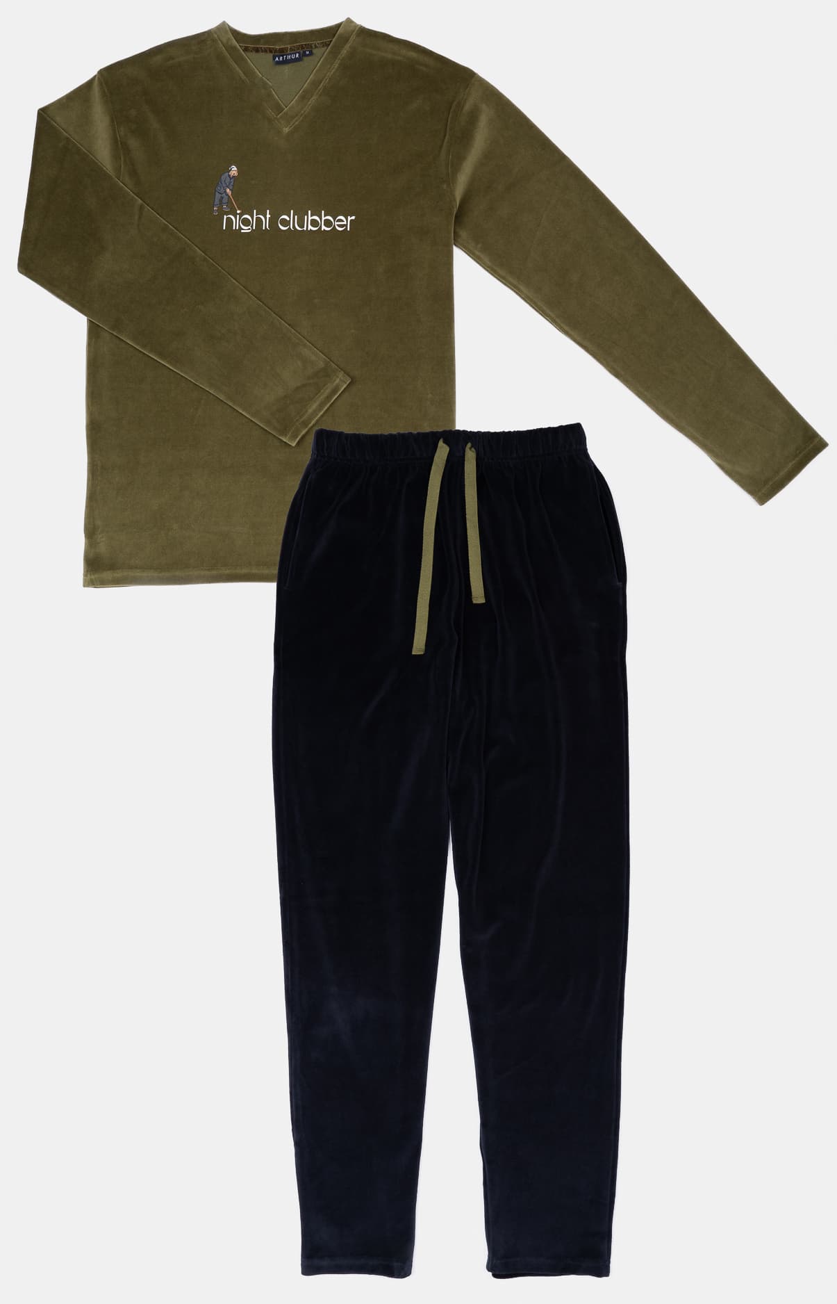 arthur-bob-night-clubber-pyjama-velours-noir-l-homme image 3