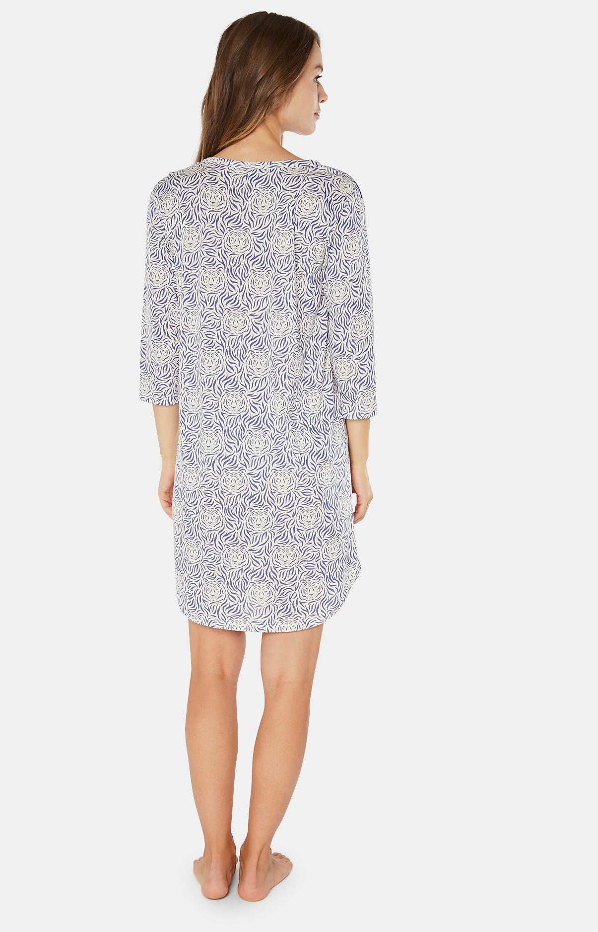 arthur-bob-tigre-liquette-femme-bleue-lyocell-manches-3-4 image 5